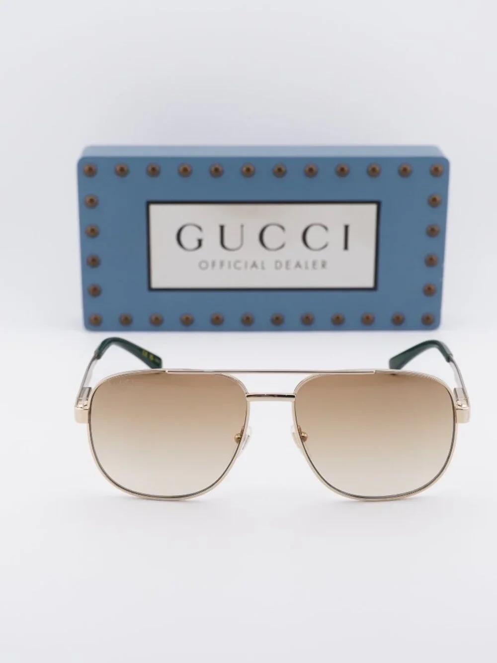 Gucci GG1223S 001 Square Sunglasses - Gold/Brown Gradient
